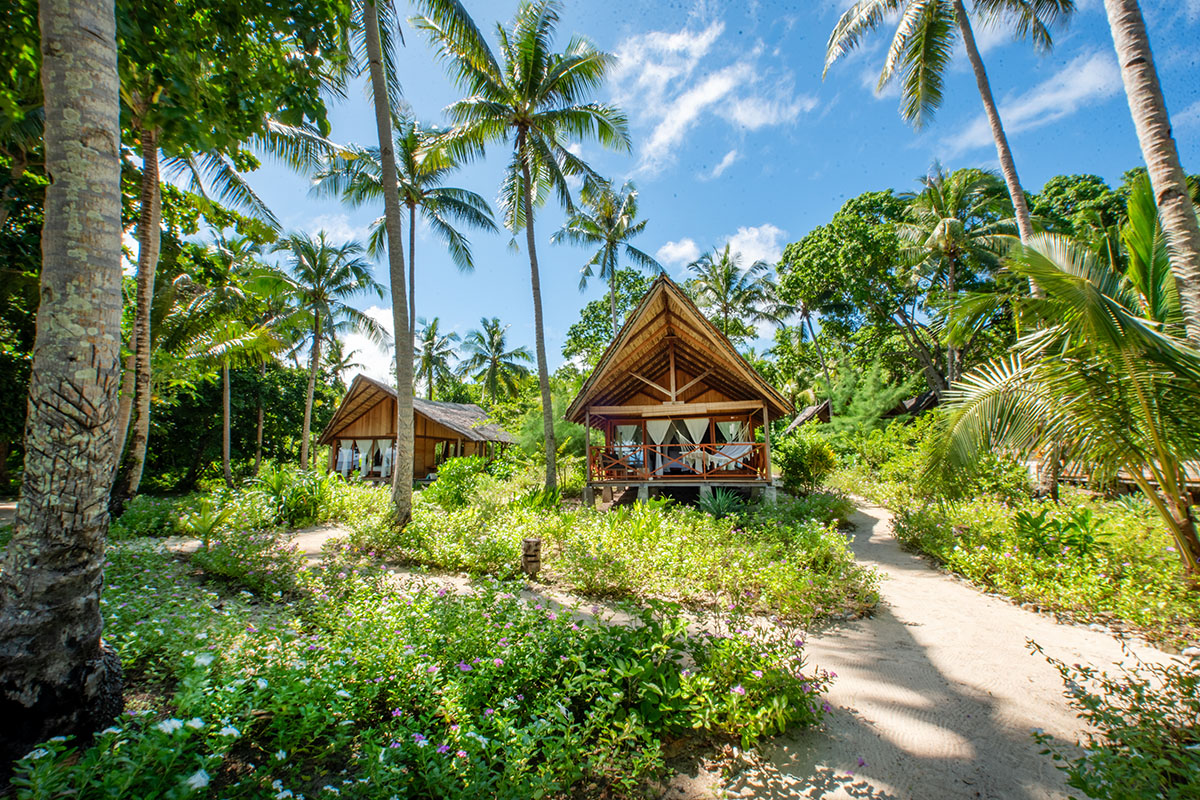 Eco-friendly accommodation in Metita Island, North Maluku, Indonesia